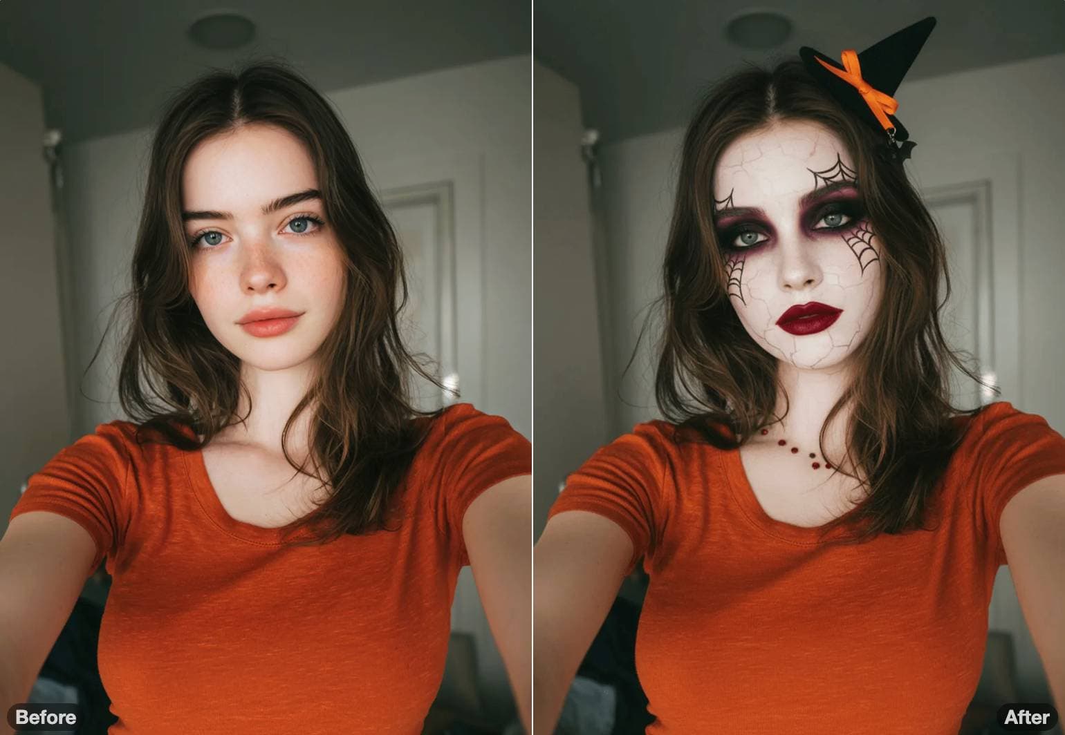 AI Image Editor example - Halloween Makeup