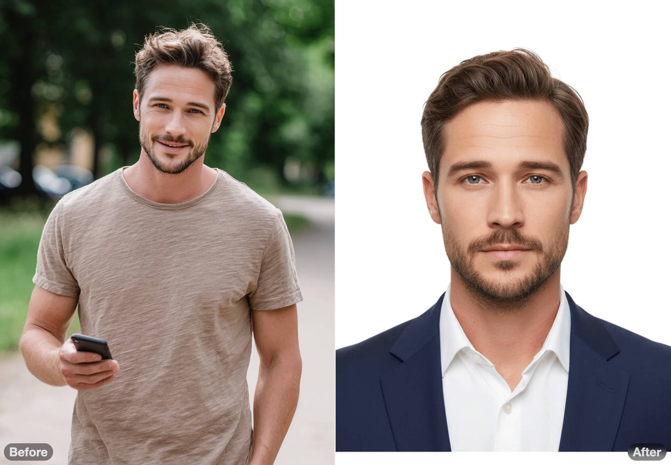 AI Image Editor example - ID Photo Generation