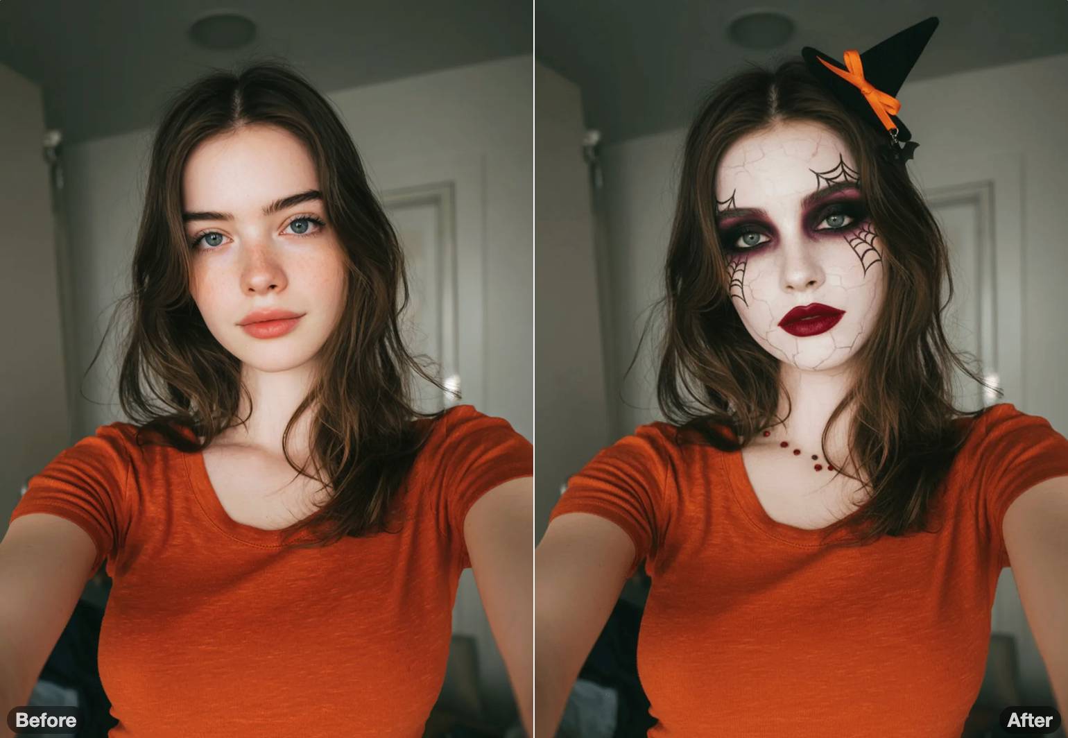AI Image Editor example - Halloween Makeup